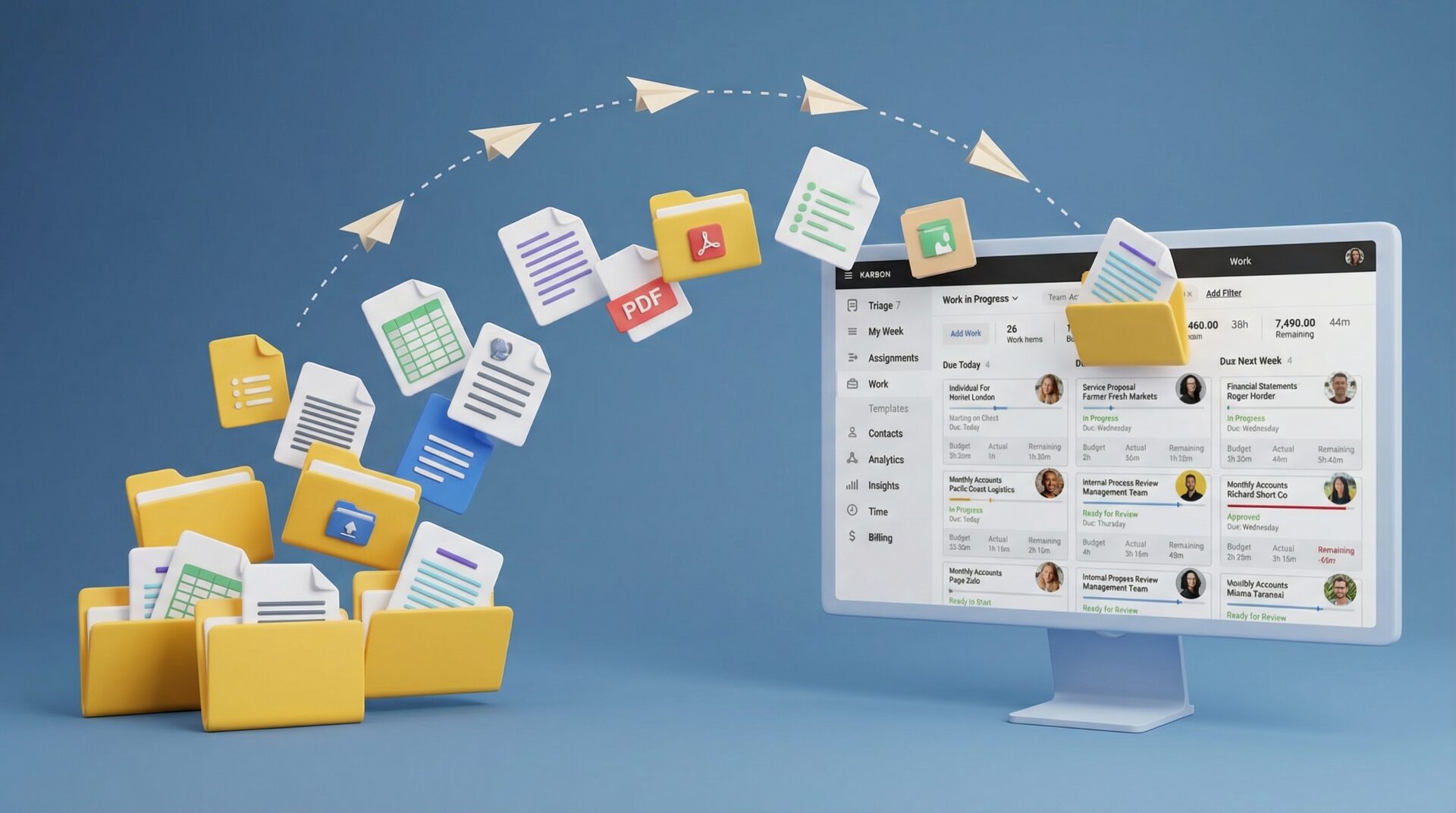 Silver Sea Analytics KarbonHQ practice management dashboard and data migration interface.